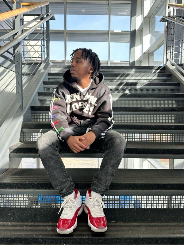 “I Hate Losing” Blue Rhinestone Hoodie