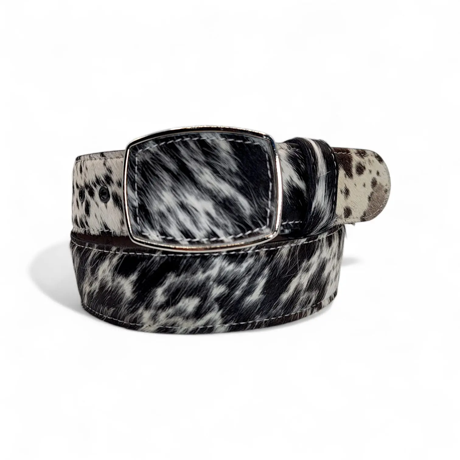 Men’s 2" Cowhide Hair Belt – Genuine Leather | Western Rodeo Style