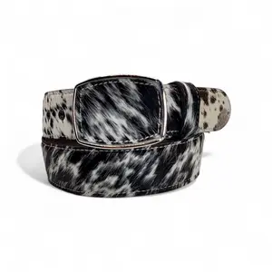 Men’s 2" Cowhide Hair Belt – Genuine Leather | Western Rodeo Style