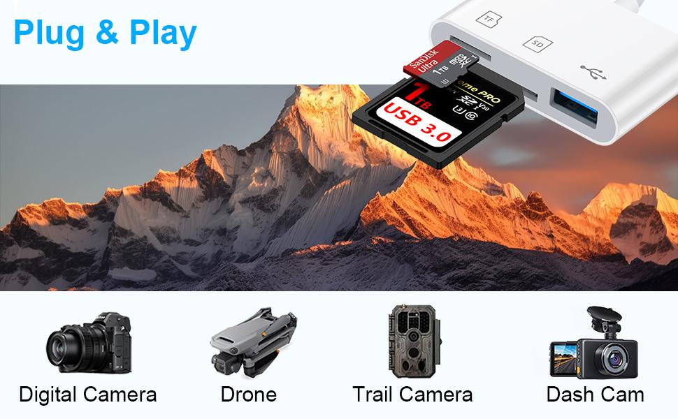 USB C Micro SD Card Reader Adapter for iPhone 17 Pro Max Air, 16, 16e, 16 Pro Max, 16 Pro, 16 Plus, 15 Pro Max Plus, Mac, Type C to TF/Micro SD Memory Card Reader Digital Camera Adapter Transfer