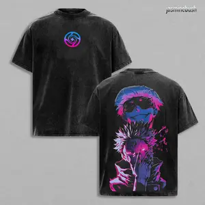 Jujutsu Kaisen Vintage Tee – Gojo Satoru x Ryomen Sukuna Oversized Wash T-Shirt, Heavy Cotton JJK Anime Shirt