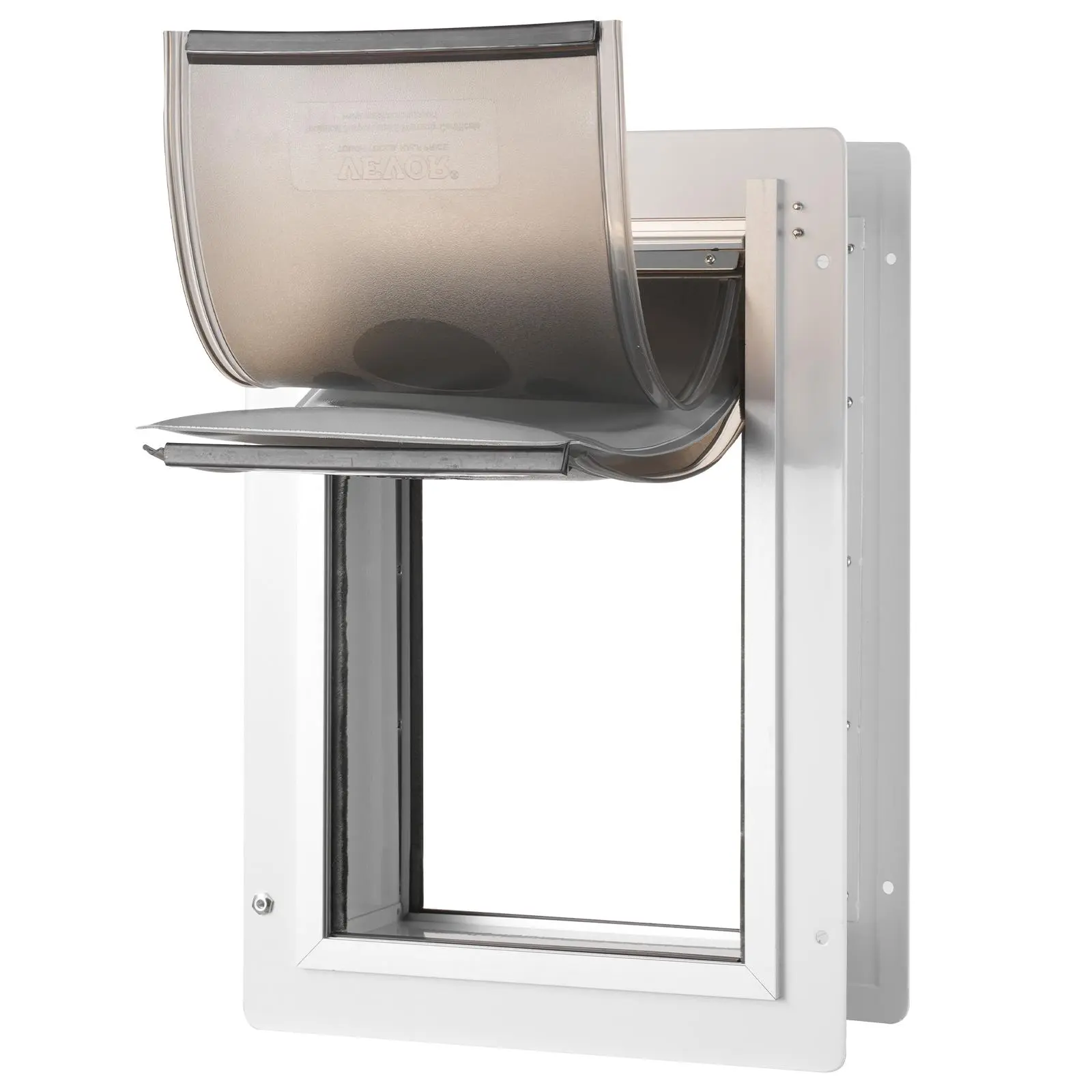 【SummerFinds】VEVOR Pet Door,  , 12.28" x 17.13" Metal Frame with Lock and 3-Flap System Weatherproof Doggy Door, Easy to Install in Interior or Exterior Walls, Pet Door Suitable for Cat Doggie Kitties (White-Medium)