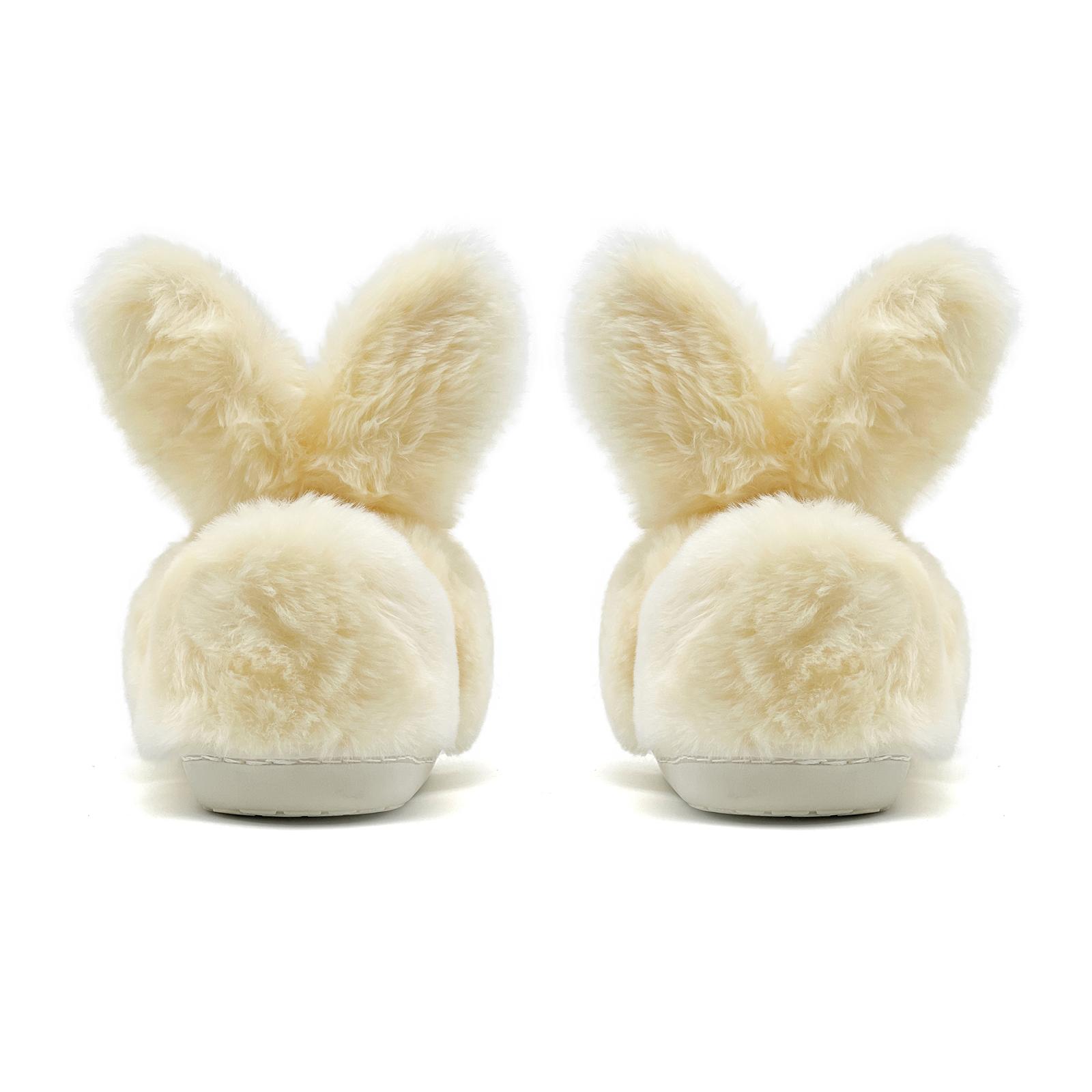 Lumubby Toddler Bunny Slippers for Girls and Boys Soft Plush Non-Slip Warm Winter Indoor Shoes with 3D Eyes and Ears Adorable Design