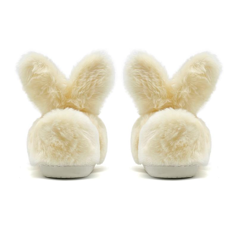 Lumubby Toddler Bunny Slippers for Girls and Boys Soft Plush Non-Slip Warm Winter Indoor Shoes with 3D Eyes and Ears Adorable Design