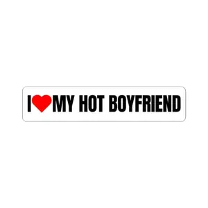 I Love My Hot Boyfriend Sticker: Romantic Decal for Valentine's Day