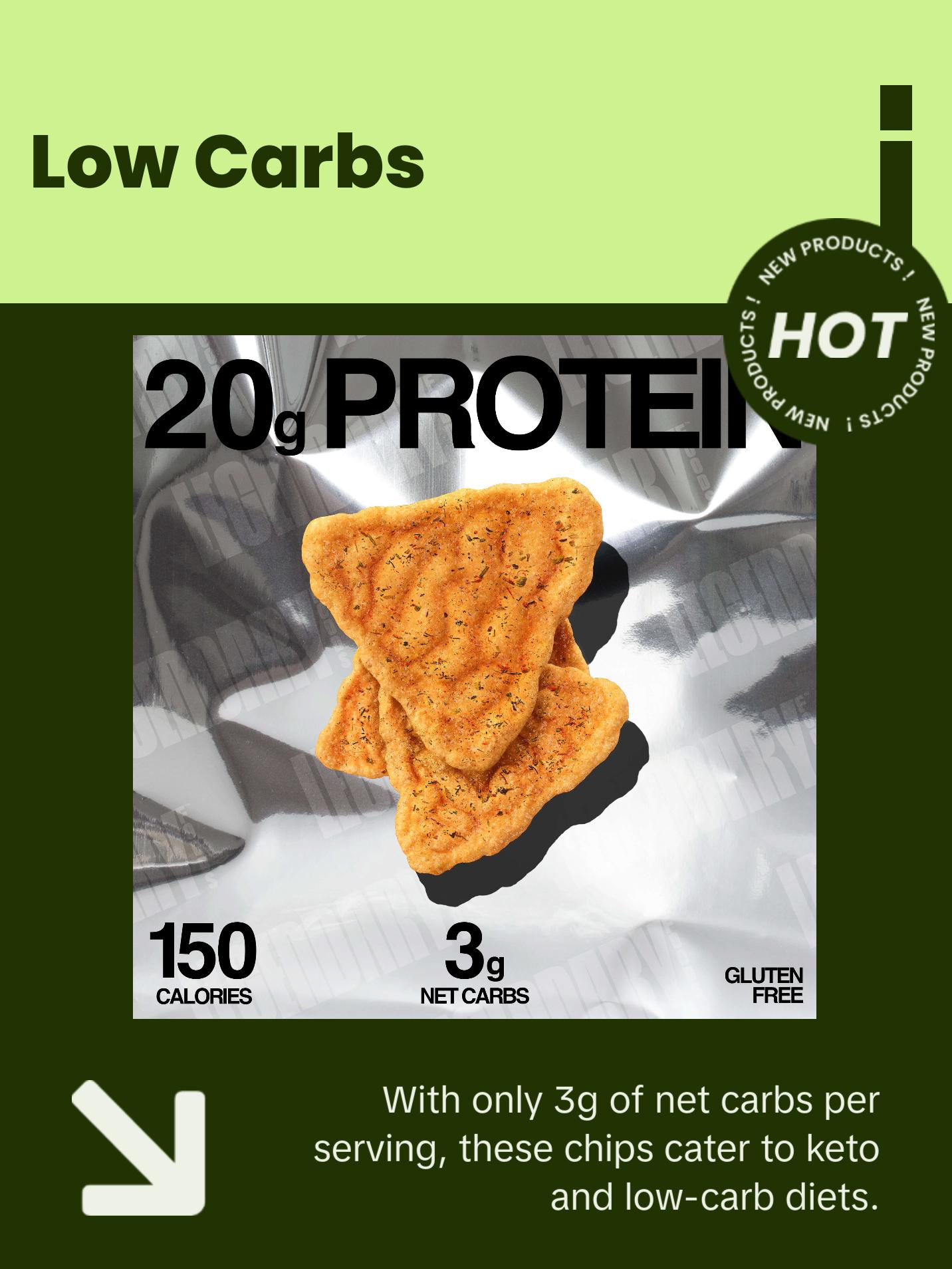 Legendary Foods 20 g Jalapeño Cheddar Air Popped High Protein Chips - Crispy Crunchy Snack - No Sugar added - High protein Snack - 7 pack