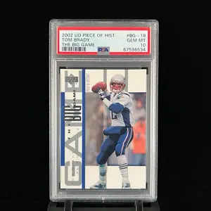 Upper Deck Tom Brady 2002 UD Piece of History BG-18 The Big Game Gem MT 10 PSA 67596534 Football Card