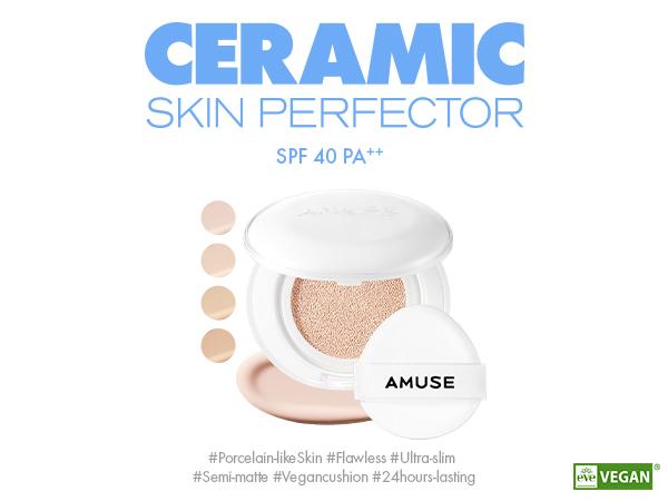 [AMUSE Seoul Official] CERAMIC SKIN PERFECTOR CUSHION FOUNDATION | 4 shades