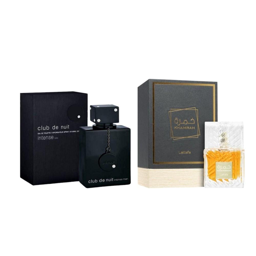 Lattafa & Armaf Perfumes | Khamrah + Club de Nuit Intense Bundle | Men's Fragrance | 3.4 oz (Khamrah) | 3.6 oz (Intense)