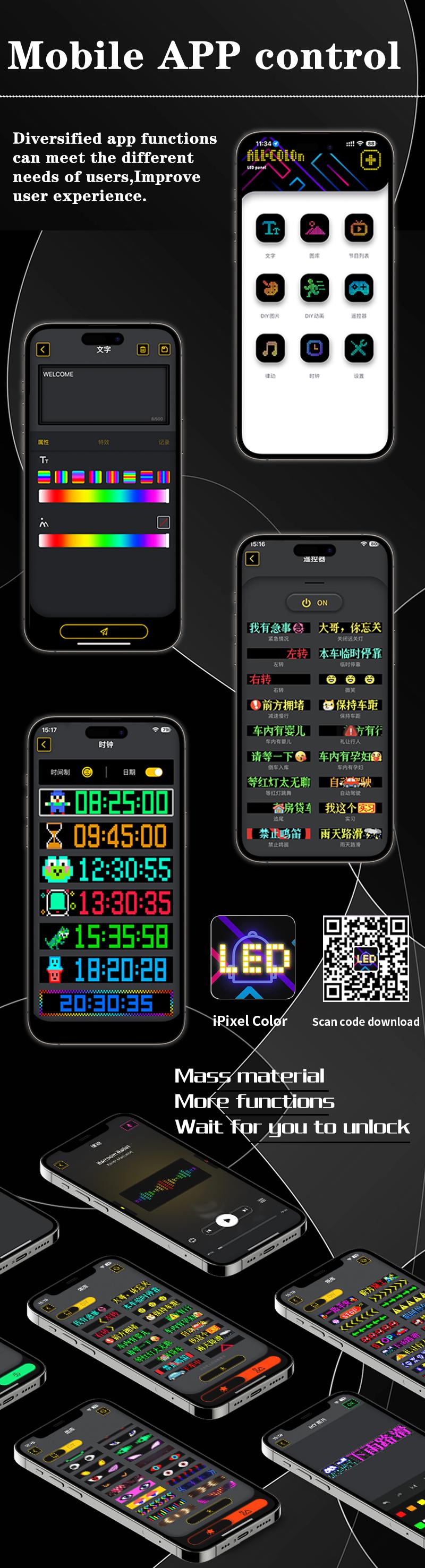 Customizable Bluetooth App Control LED Sign for Store, Car, Bar, Hotel with Programmable Text & Animations