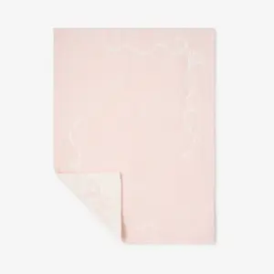 Pink Bows Feather Knit Baby Blanket