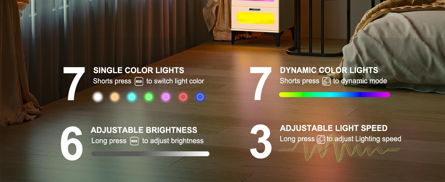 MIU Vanity with Mirror and LED Lights, Glass Top Vanity Desk with Charging Station(Wireless+USB+Type-C), RGB Makeup Table Set with Stool/Makeup Organizer/6 Drawers MIU Vanity with Mirror and LED Lights, Glass Top Vanity Desk with Charging Station(Wireless+USB+Type-C), RGB Makeup Table Set with Stool/Makeup Organizer/6 Drawers