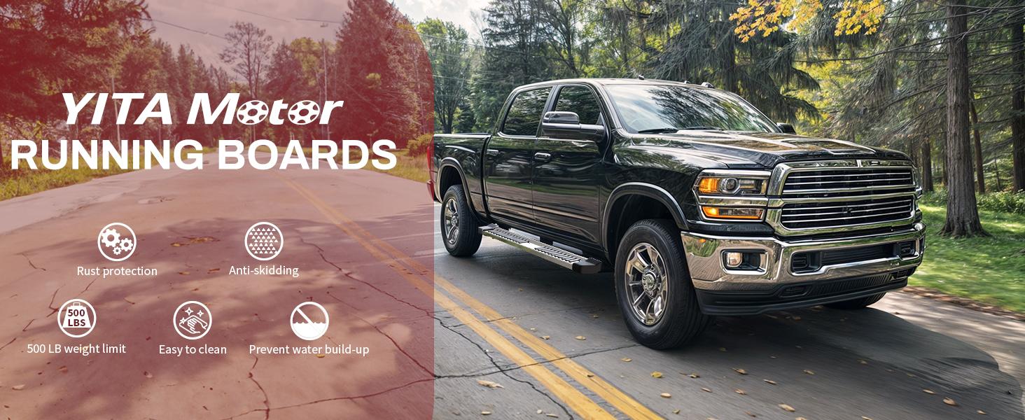 YITAMOTOR 6 Inches Running Boards Replacement for 2004-2014 Ford F150 Super Crew Cab Side Steps Stainless Steel Nerf Bars Heavy Duty Aluminum