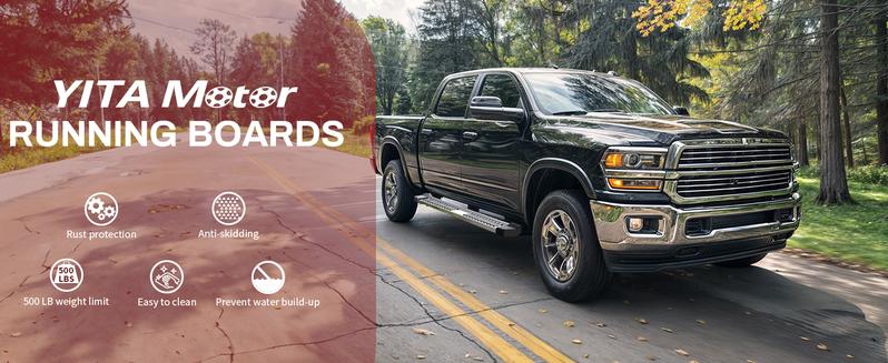 YITAMOTOR 6 Inches Running Boards Replacement for 2004-2014 Ford F150 Super Crew Cab Side Steps Stainless Steel Nerf Bars Heavy Duty Aluminum Running Boards Car Accessories Truck Vehicle