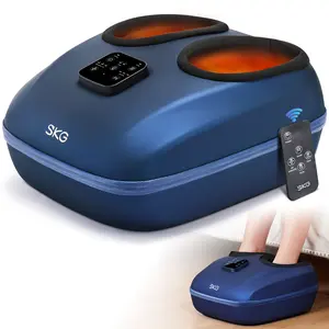 SKG Foot Massager with Heat and Remote, Upgrade Electric Feet Massager for Plantar Fasciitis Pain Relief, 3 Levels Compression Massage for Neuropathy Plantar Fasciitis, Up to Size 13 Home Office Use