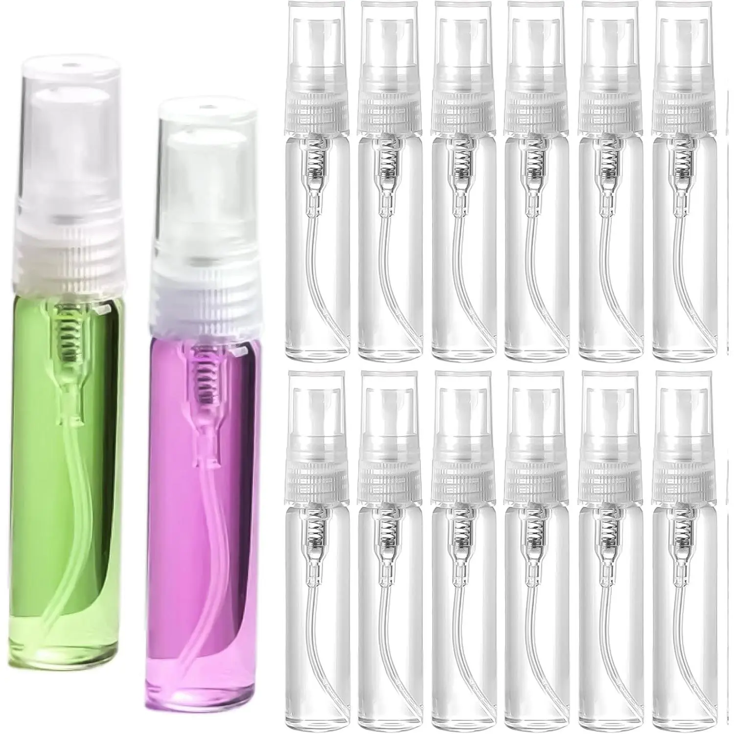 5ml Spray Bottle,10 Pcs Mini Spray Bottle,Refillable Small Perfume Spray Bottle,Glass Empty Sample Containers,Atomizer Sprayer for Perfume Essential Oil,Atomizer Bottle for Travel (A-5ml)