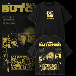 Billy Butcher The Boys Graphic Tee Washed – Kill The Supes Anti Hero Streetwear Shirt Amazon Prime TV Series Fan Merch Heavy Cotton Vintage Oversized T Shirt Hoodie