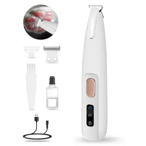 Rechargeable Pet Hair Trimmer Kit, Pet Paw Trimmer, Cordless Quiet Dog Trimmer for Grooming with LED Light, Small Dog Grooming Clippers for Dogs & Cats, Pet Grooming Tool,Waterproof, low noise pet shaver