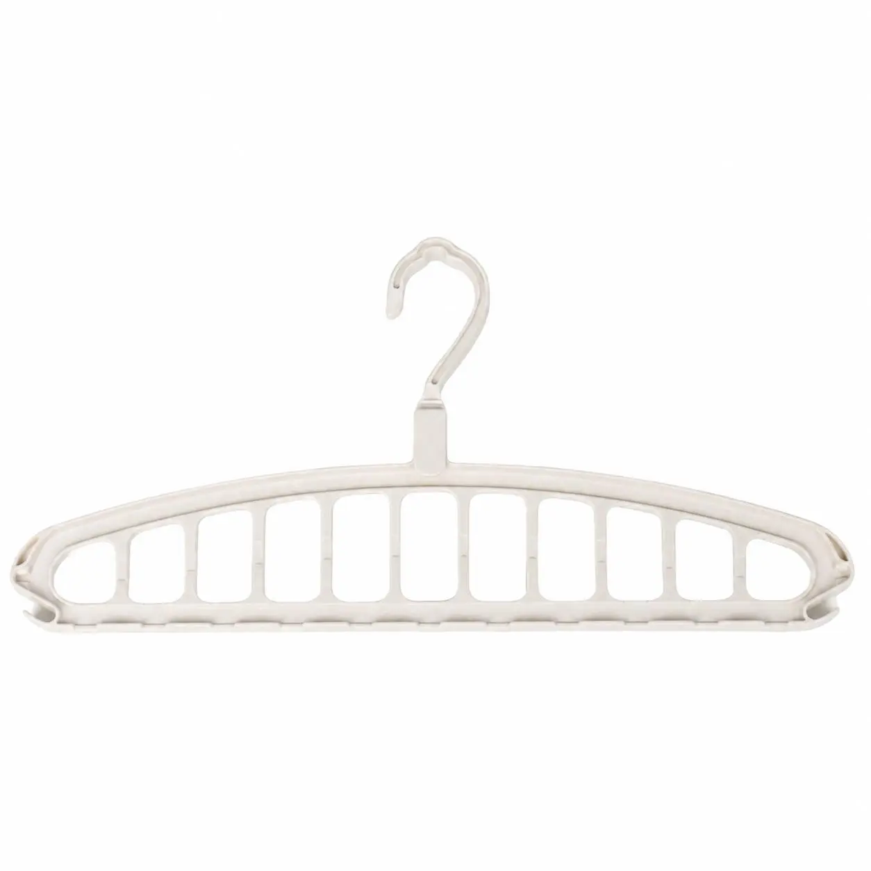 1 Count, White 11-Hole PP Clothes Hanger, Space Saving Design for Wardrobe Organizing Shirts, Thick Garments and Daily Clothing Organiser