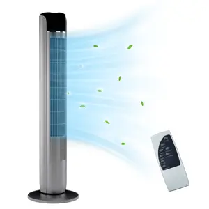 【New】Tower Fan for Bedroom, Standing Cooling Fan with 5 Speeds,4 Modes, 12H Timer, Child Lock, 60°Oscillation, 35 Inch Portable Desk Table Fans for Room, Home, Office, Titanium Metallic