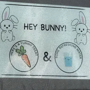 Hey Bunny Easter Treat Tray | Sublimated Glass Cutting Board | Easter Bunny Carrot & Water Tray | Kids Easter Tradition Plate