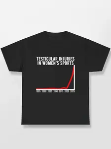 Testicular Injuries In Women's Sports Funny Meme Graph T-Shirt Viral Humor Tee