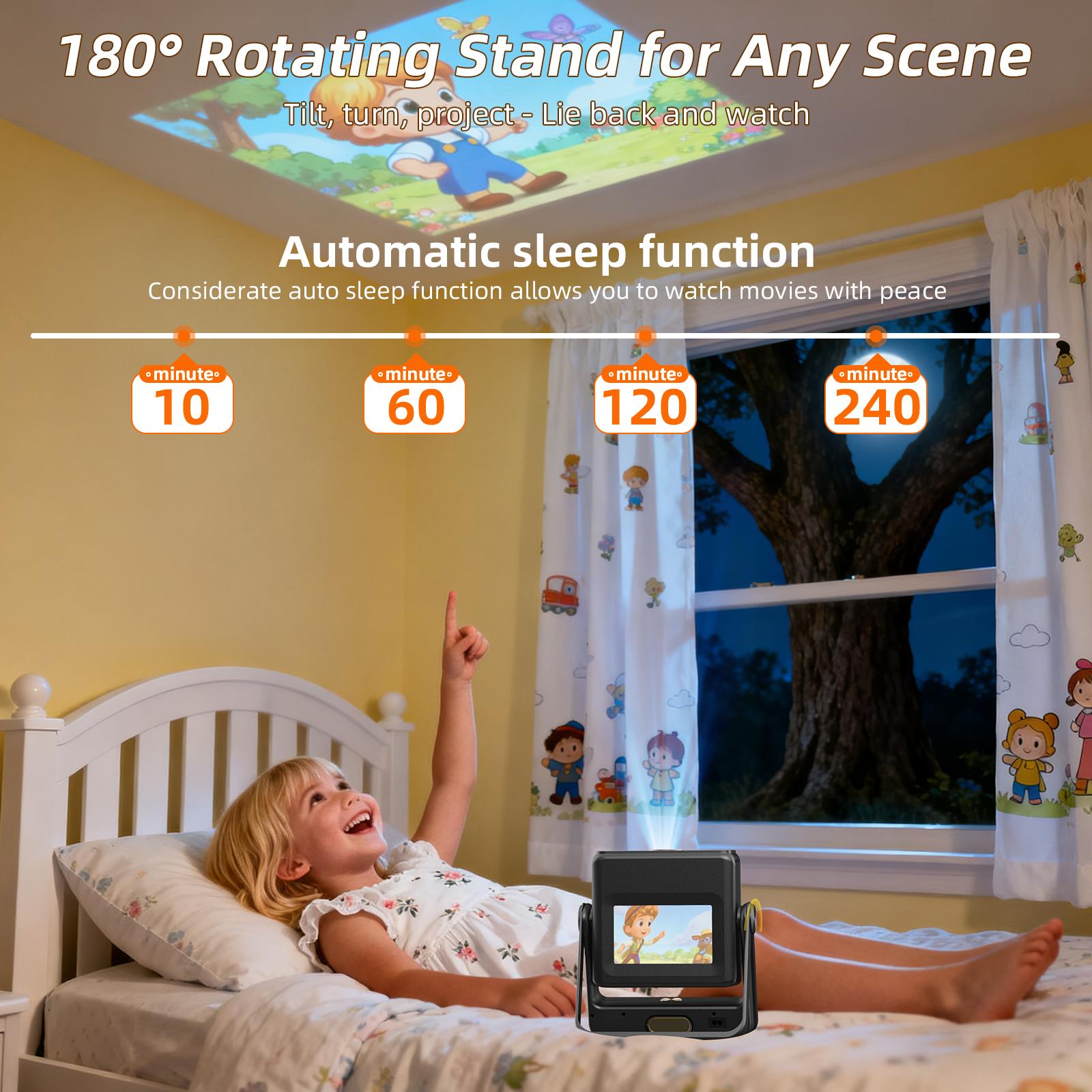A5PRO Touch Screen ProjectorSupports 4K,800 ANSl Lumens with Auto Focusand Keystone Correction 3D DolbyAudio, WiFi 6and Bluetooth 5.0 for Home Theater, Gaming,Outdoor Camping (HDMI/USB-C). rotation stand, mini projector