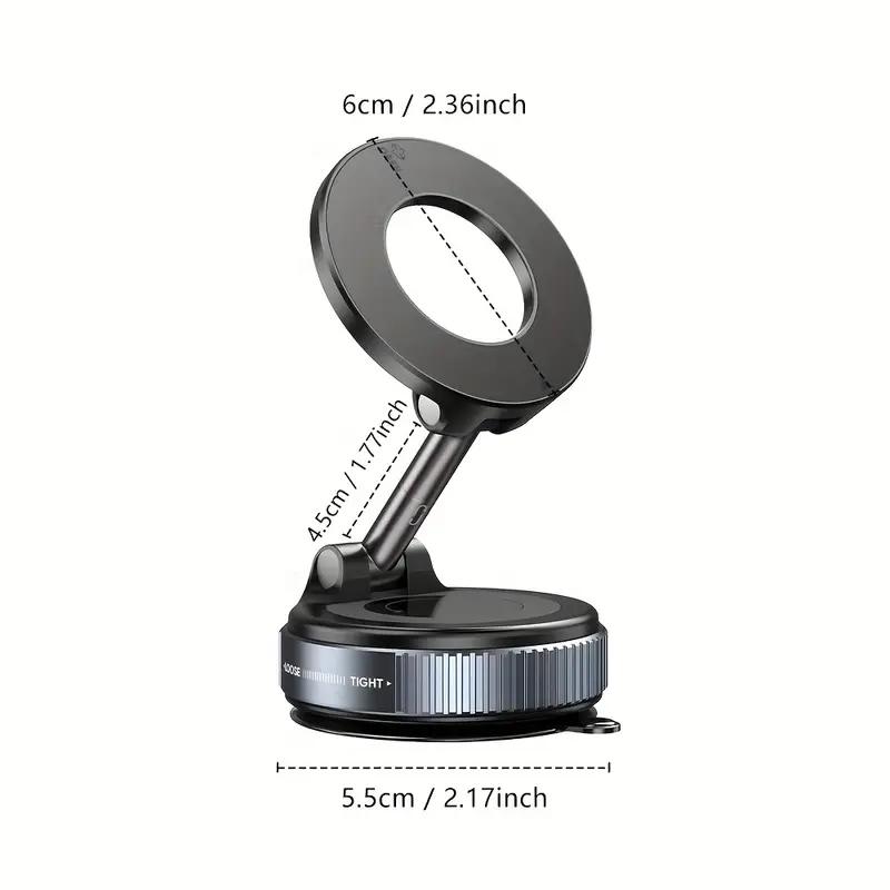 Magnetic Car Phone Holder - 360° Rotation & Folding, Equipped with Vacuum Suction Cup, Suitable for Car, Gym, Office & Driving Use