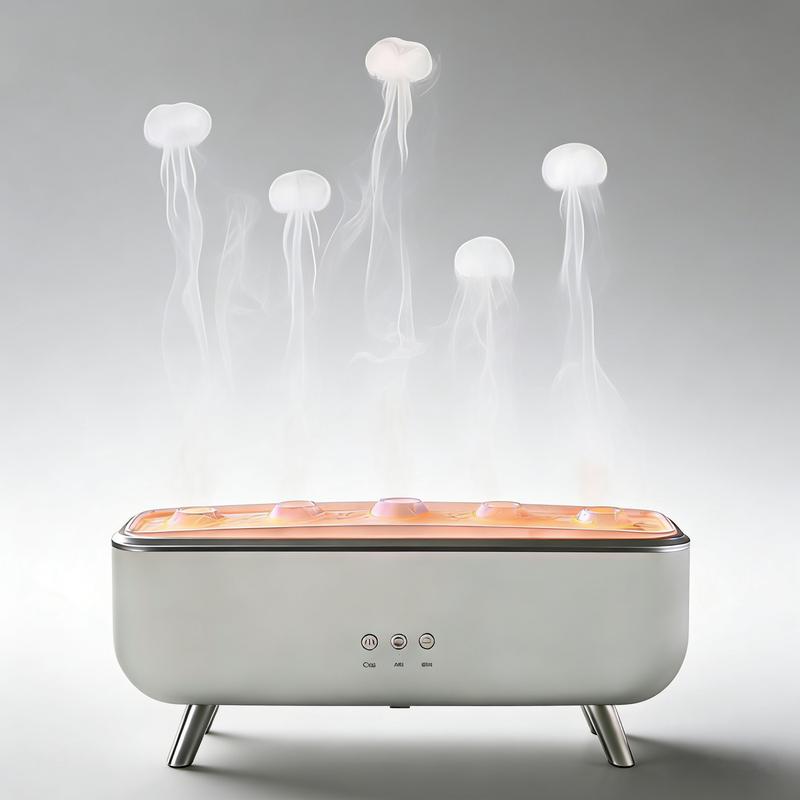 Dynamic Jellyfish Aroma Diffuser 300ml Humidifier for Bedroom Waterless Auto-Off with Timer Remote Control 7-Color Mood Lighting 4-Hour 8-Hour Dual Timers 5 Nozzles for 360° Mist Diffusion Home Bedroom Gift