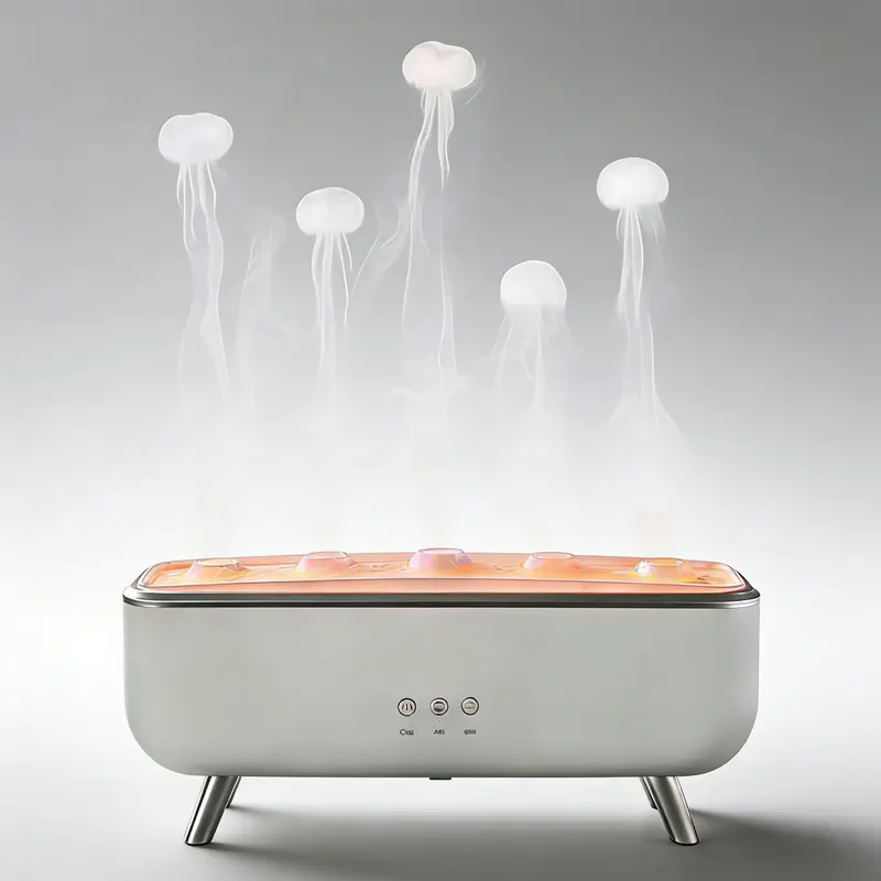 Dynamic Jellyfish Aroma Diffuser 300ml Humidifier for Bedroom Waterless Auto-Off with Timer Remote Control 7-Color Mood Lighting 4-Hour 8-Hour Dual Timers 5 Nozzles for 360° Mist Diffusion Home Bedroom Gift