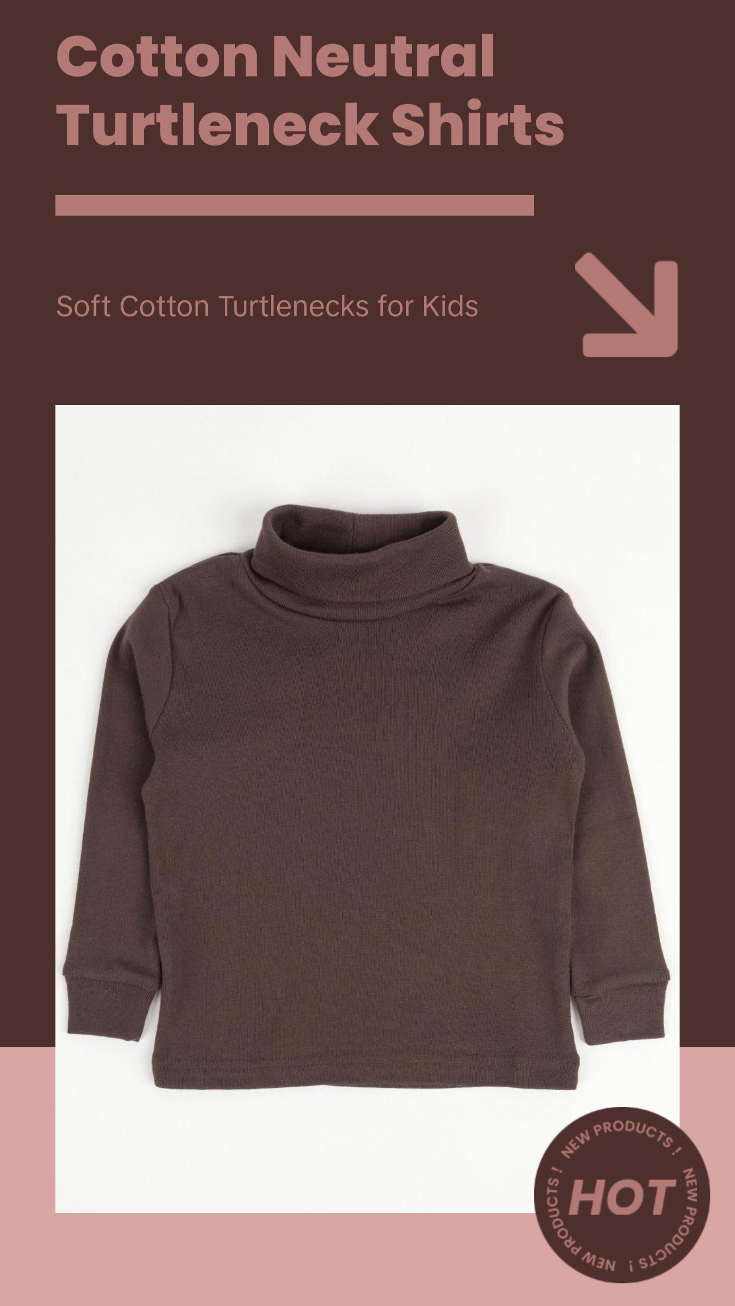 Cotton Neutral Turtleneck Shirts
