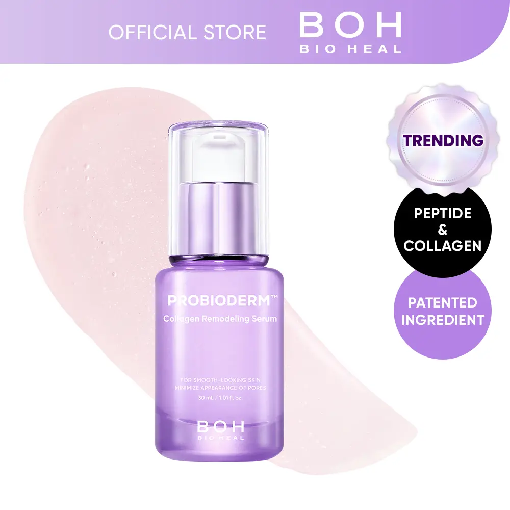 BIOHEAL BOH Probioderm Collagen Remodeling Serum 1.01 fl oz (30 ml) | Skin Firming Serum with Collagen & 12 Peptides for Pore Tightening & Smoothing | Hydrating & Lifting for Daily Skincare Flawless Floral I Mother's Day Gift