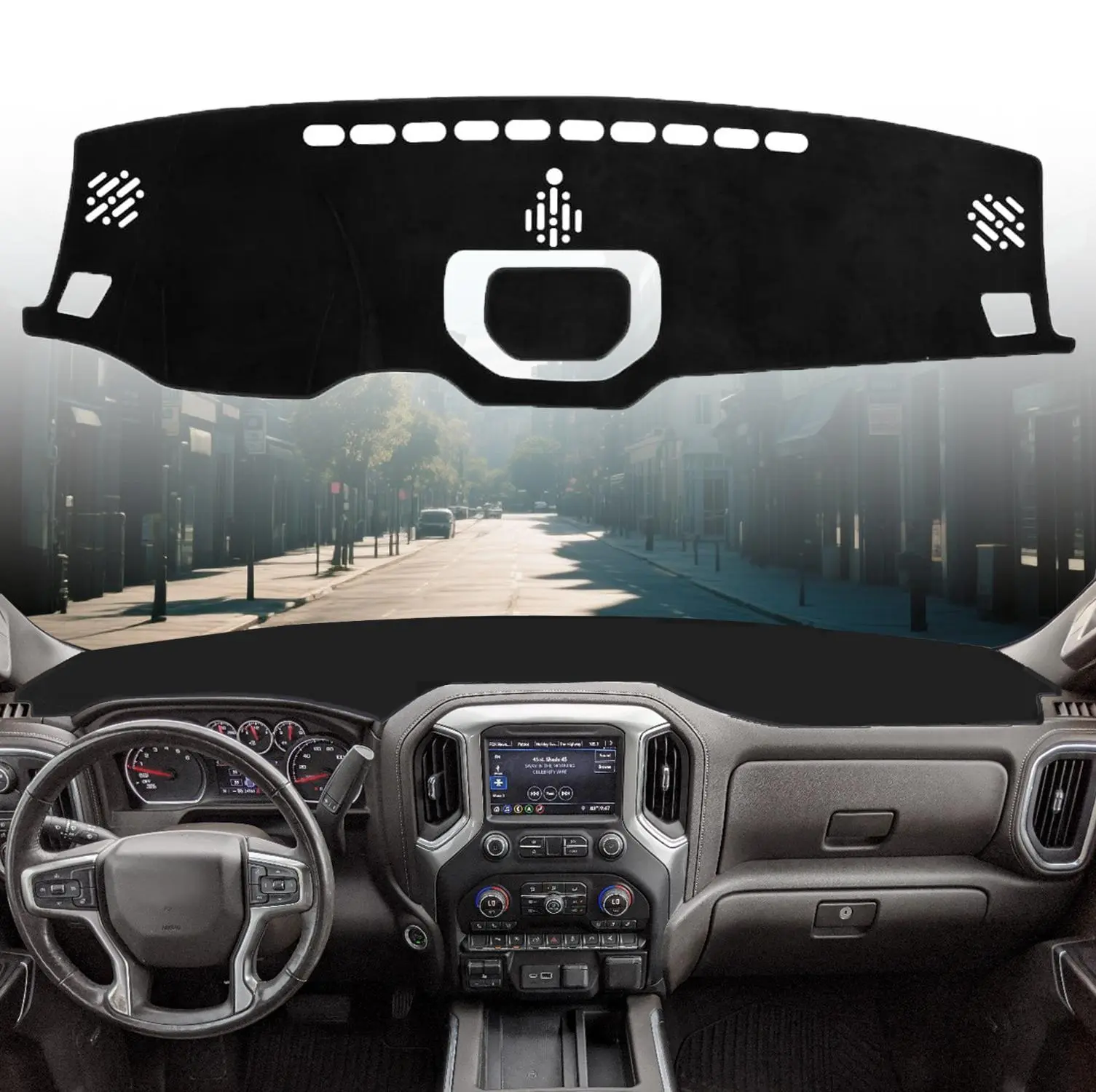 Dashboard Cover Mat for 2014-2021 Toyota Tundra Accessories Dash Cover Flannel Dash Mat Sunshade Glare UV Rays Protector