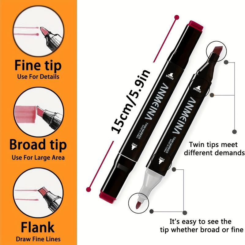 168 Colors Drawing Markers Dual Tip Art Markers for Adult Sketching & Coloring Set with Fine Broad Strokes Perfect for Creative Artists