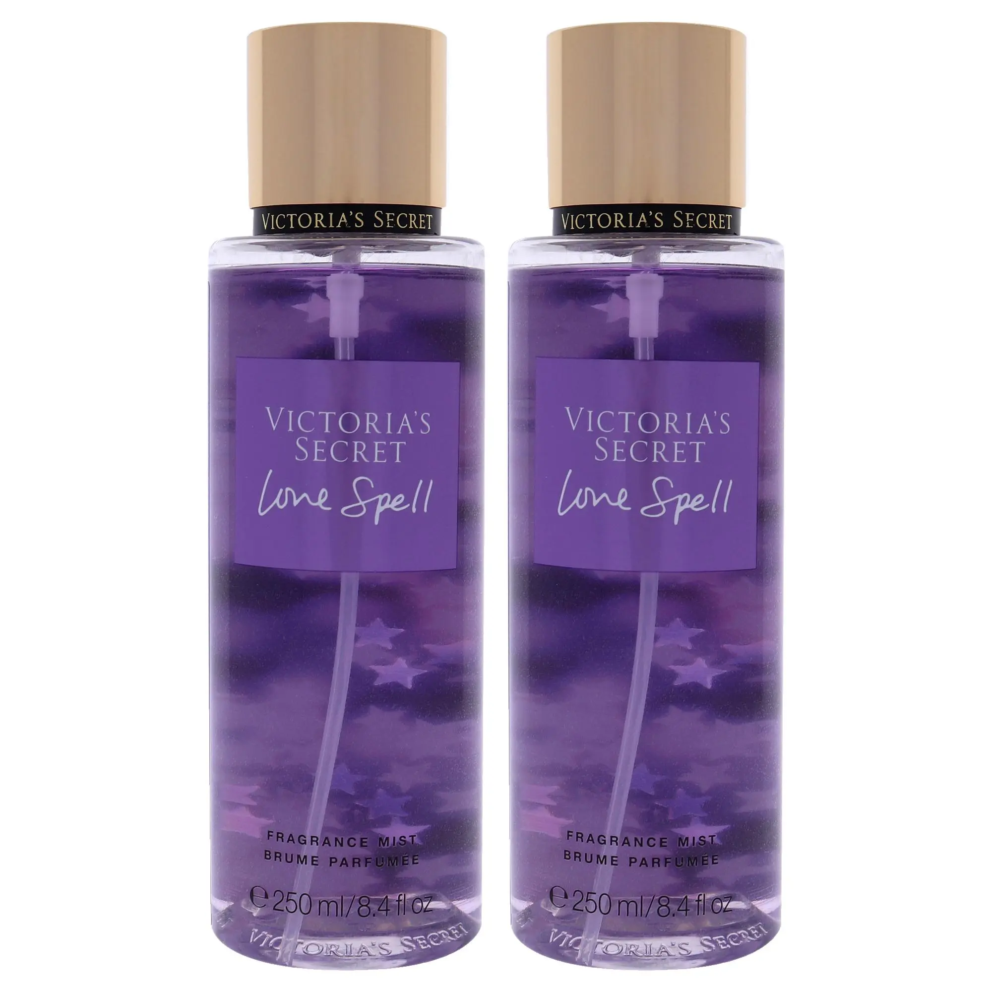 Victoria's Secret Love Spell Women's Fragrance Mist Spray Bottle - 8.4 fl oz, Set of 2 Mist Spray Bottles, Two Bottles