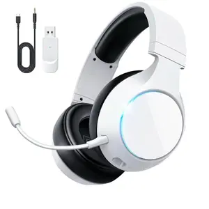 2.4GHz Wireless Gaming Headset for PC, PS5, PS4, Switch, Mac, USB Over Ear Gaming Headphones with ENC Noise Canceling Microphone, Bluetooth 5.3, 60H Battery, 3.5mm Wired for Controller