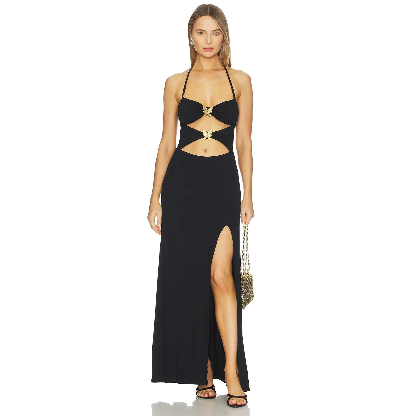 Luli Fama x REVOLVE Cut Out Bandeau Long Dress in Black