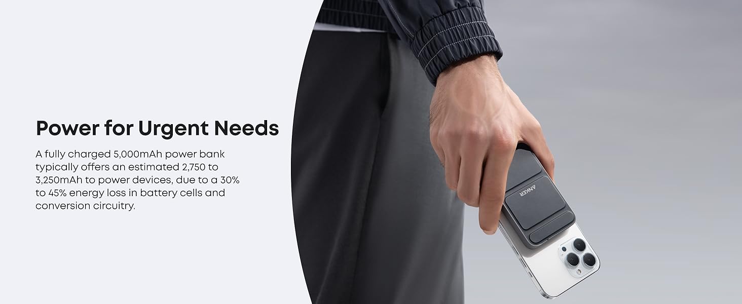 [Limited Offer]Anker 622 Magnetic Battery MagGo, 5,000mAh Foldable Wireless Power Bank with Stand and USB-C Port, Compatible for iPhone 16/15/14/13/12