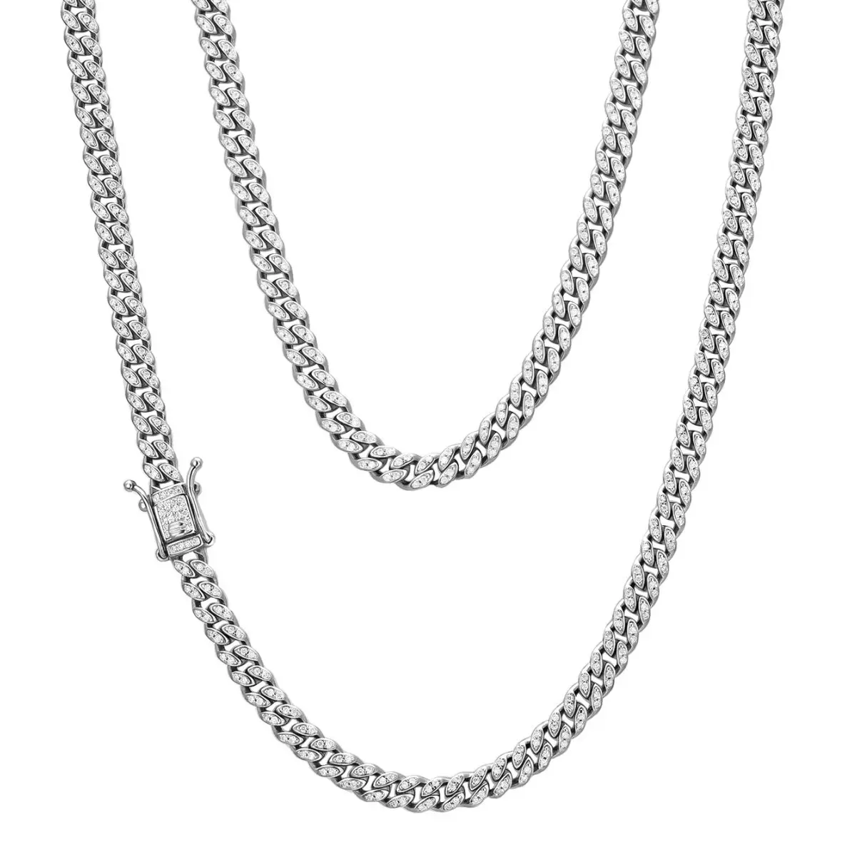 New Arrival S925 Silver 5mm Moissanite Cuban Link Chain, Hip Hop Necklace For Men & Women, 16-22 Inches