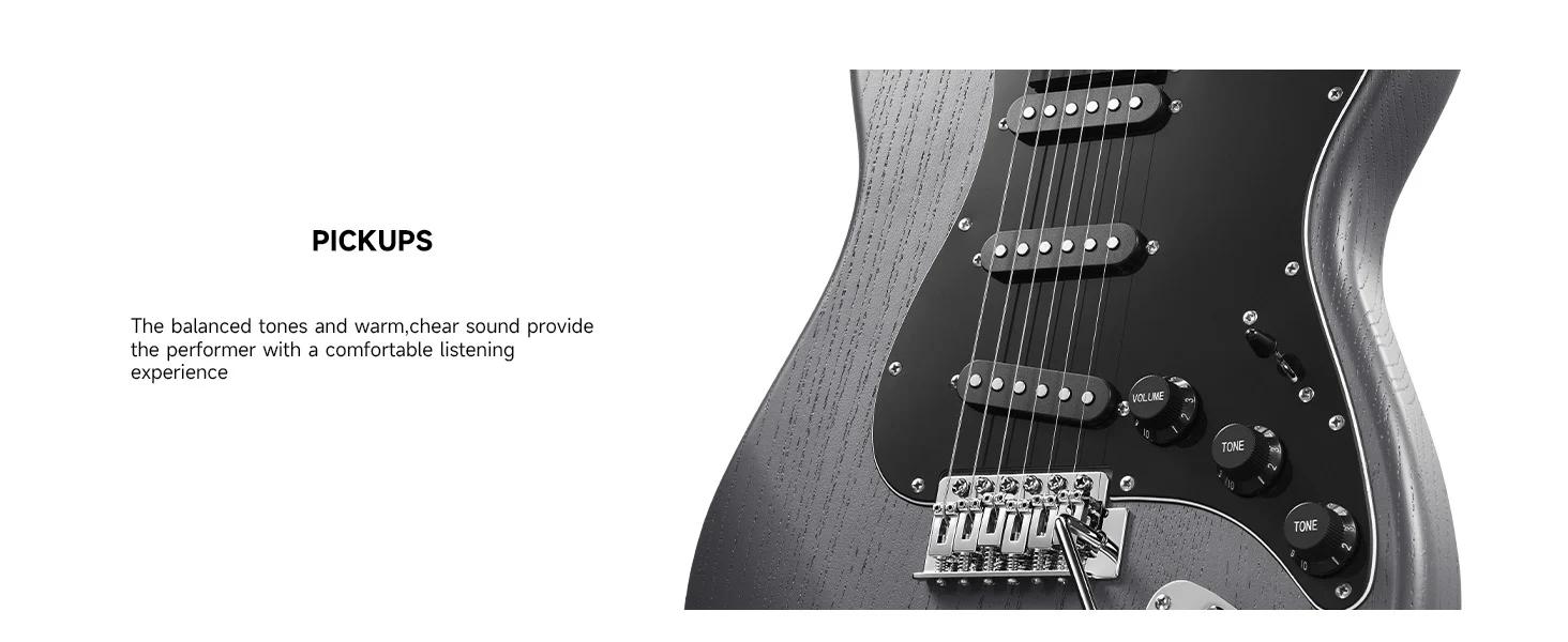 Donner DST-80 ST Electric Guitar Kit with Amplifier, Bag, Strap, String, Tuner, Cable, Capo and Pick, SSS Pickups