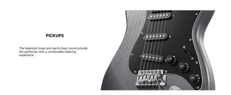 Donner DST-80 ST Electric Guitar Kit with Amplifier, Bag, Strap, String, Tuner, Cable, Capo and Pick, SSS Pickups