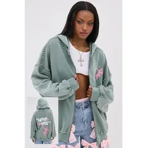 HAND MADE ZIP UP SWEATSHIRT