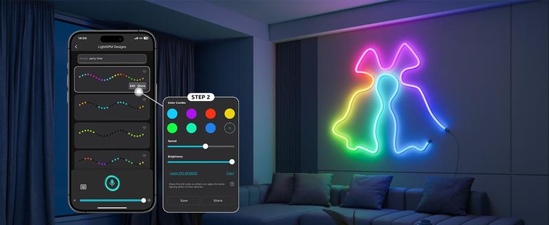 Lepro N1 AI Smart RGB Neon Rope Lights, Featuring LLM AI-Generated Lighting Effects, LightBeats Music Sync, Color Segment DIY Voice Control via App, Wi-Fi & Bluetooth Enabled for Christmas, Living Room and Bedroom Wall Decor -1
