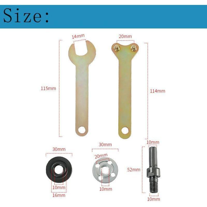 2 Set 10mm Arbor Mandrel Adapter,Electric Drill Conversion Angle Grinder Adapter Connecting Rod Kit with Wrench Variable Shaft Coupler Converter Tool,Adapter Set for Most Small Angle Grinder-YY