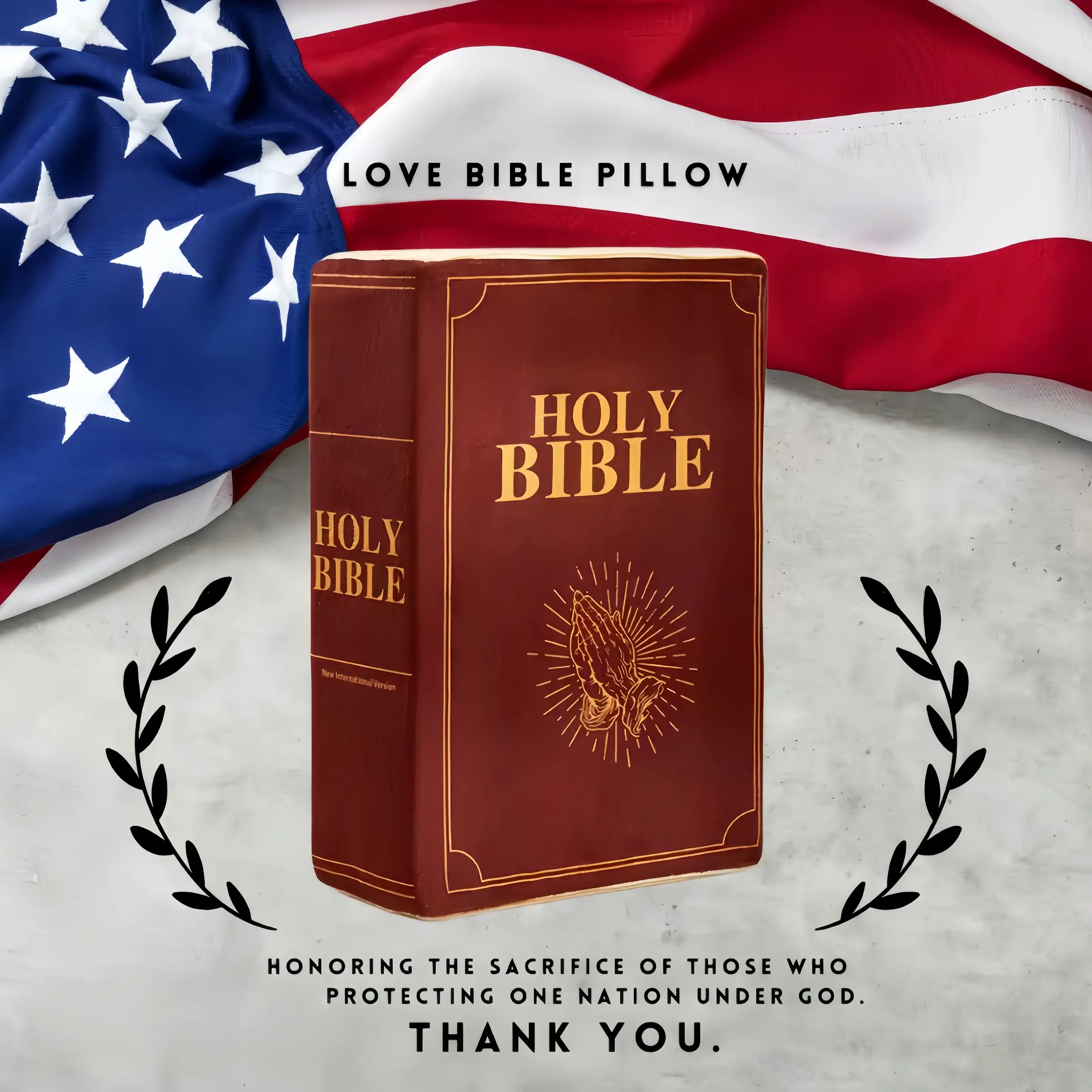 1pcs Bible Love Pillow, Holy Bible, Corinthians Chapter 13, Gift for Dad Mom, Christmas Eve New Year, Creative Decorative Cushion, Soft Cushion, Home Decor