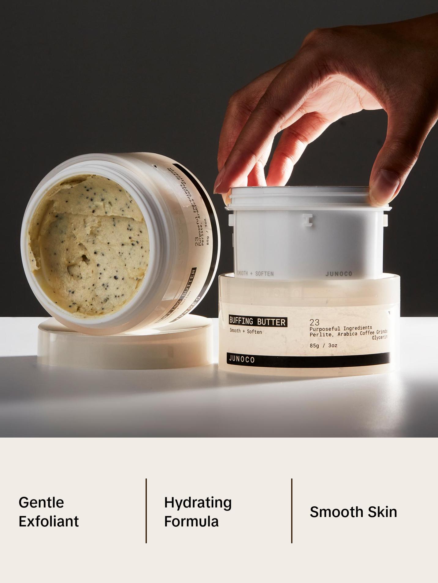 JUNOCO Refill Pod | Buffing Butter. Hydrating body scrub with Coffee Grinds and Perlite. 85gr