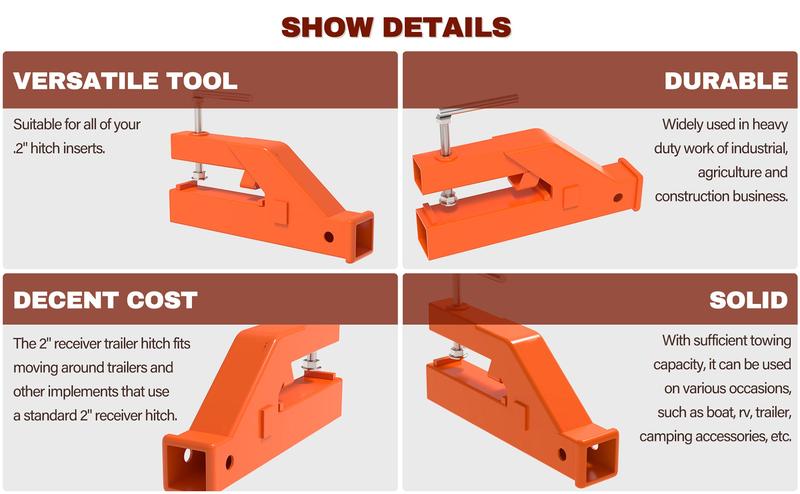 GARVEE 2 Inch Clamp-On Trailer Hitch Receiver for Tractor Bucket Adapter
