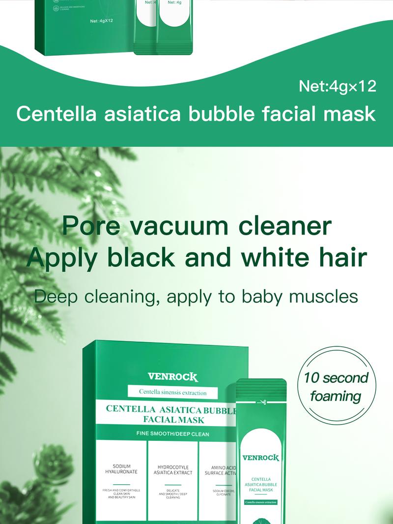 Venrock Centella foam facia lmask can remove black and control oil,deeply clean facial dirt Outdoorfun Hydrate 1 Box * 12 Pcs