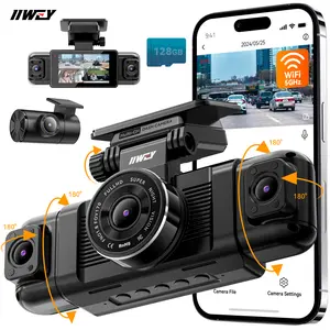 360° No Blind Spots! IIWEY N5 4-Lens Dash Cam 1080P | Front/Rear/Sides Protection | 8 IR Lamps Super Night Vision | 5G  & FREE 128GB SD dashcam wifi car