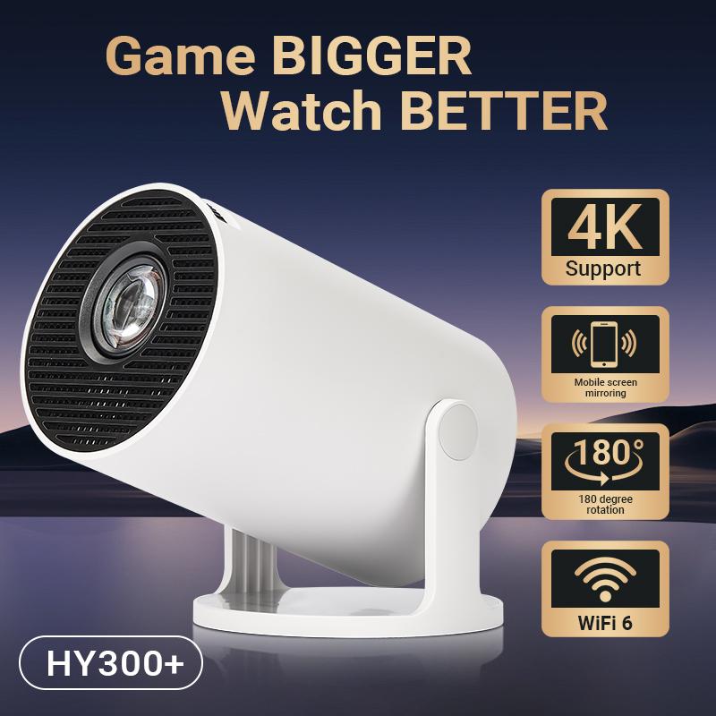 HY300Pro+ Outdoor Portable Projector Mini 4K Decoding Projector with 5G WiFi 6 & BT 5.0 720P Full HD 160 ANSI Lumens Portable Home Theater for Android Audio Bluetooth Game HY300Pro+ Outdoor Portable Projector Mini 4K Decoding Projector with 5G WiFi 6 & BT 5.0 720P Full HD 160 ANSI Lumens Portable Home Theater for Android Audio Bluetooth Game